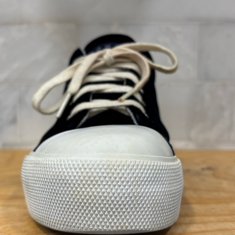 Tommy Hilfiger Womens Suede Sneakers  Black/White  Size 8.5M  W80721 - Picture 3 of 15